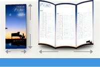 a3サイズを3つ折タイプからデザインを選びます｜ピアノ発表会コンサートプログラム作成印刷.東京